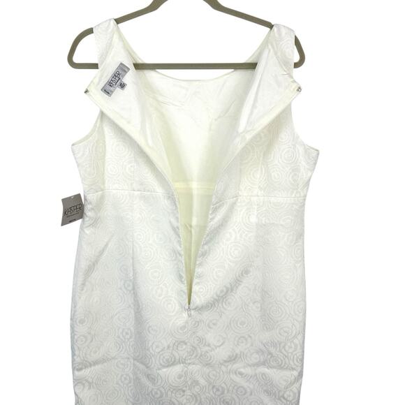 Kasper Artsy Textured Sleeveless Sheath Dress Size 14P White NEW - Picture 5 of 10